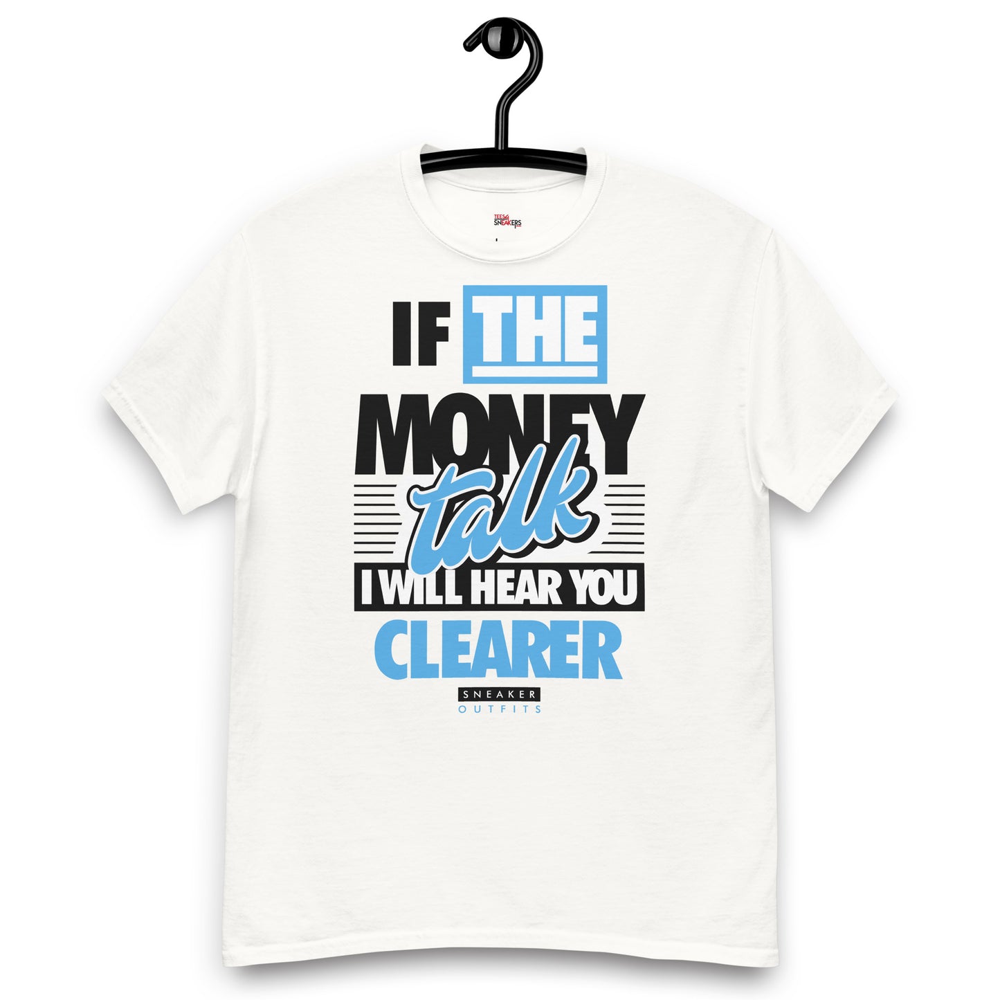 Jordan 17 low unc money talks white tee