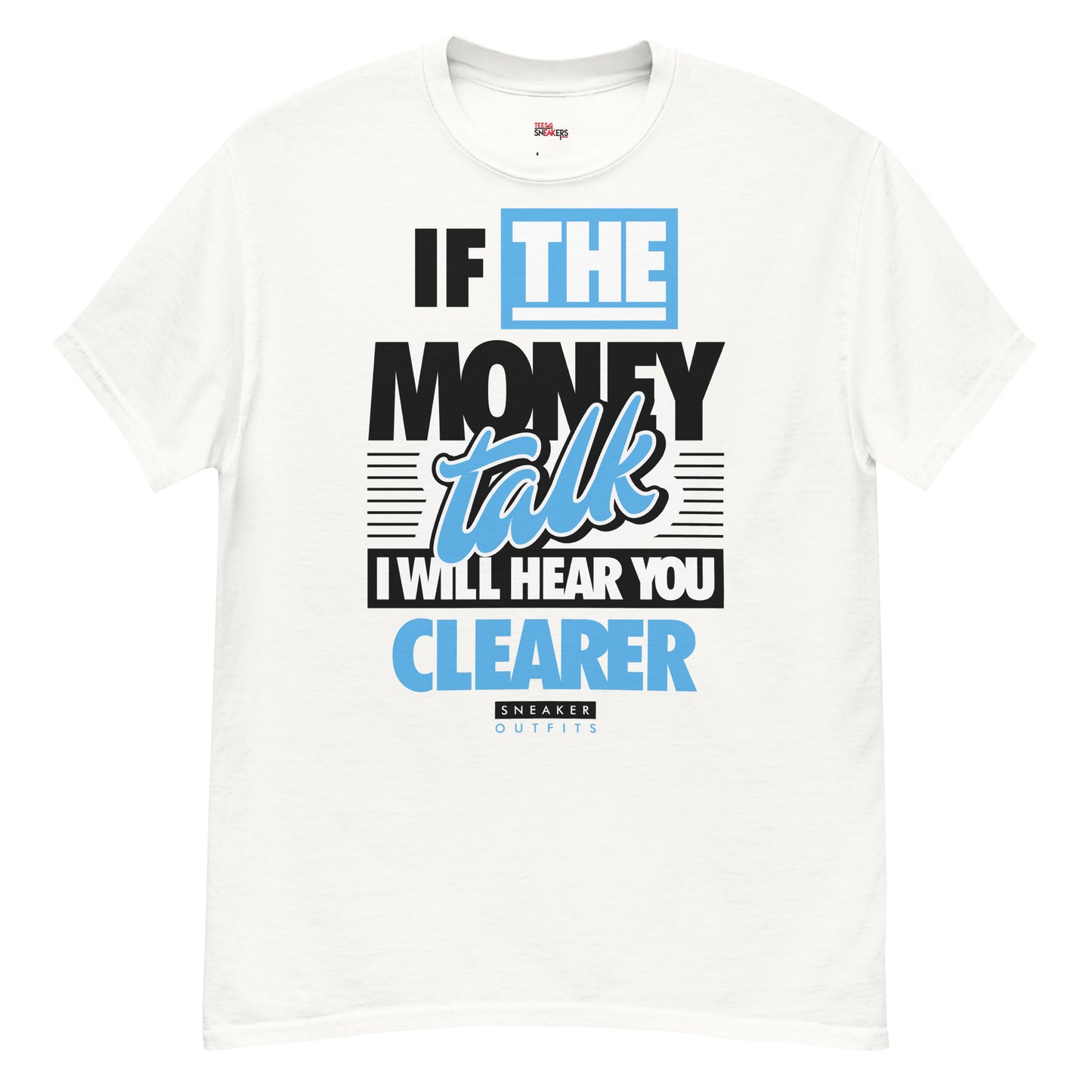 Jordan 17 low unc money talks white tee