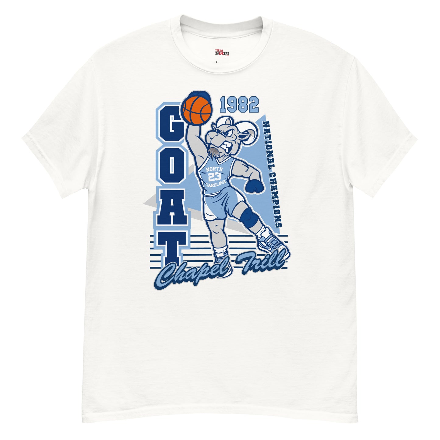 Jordan 17 low unc goat white tee