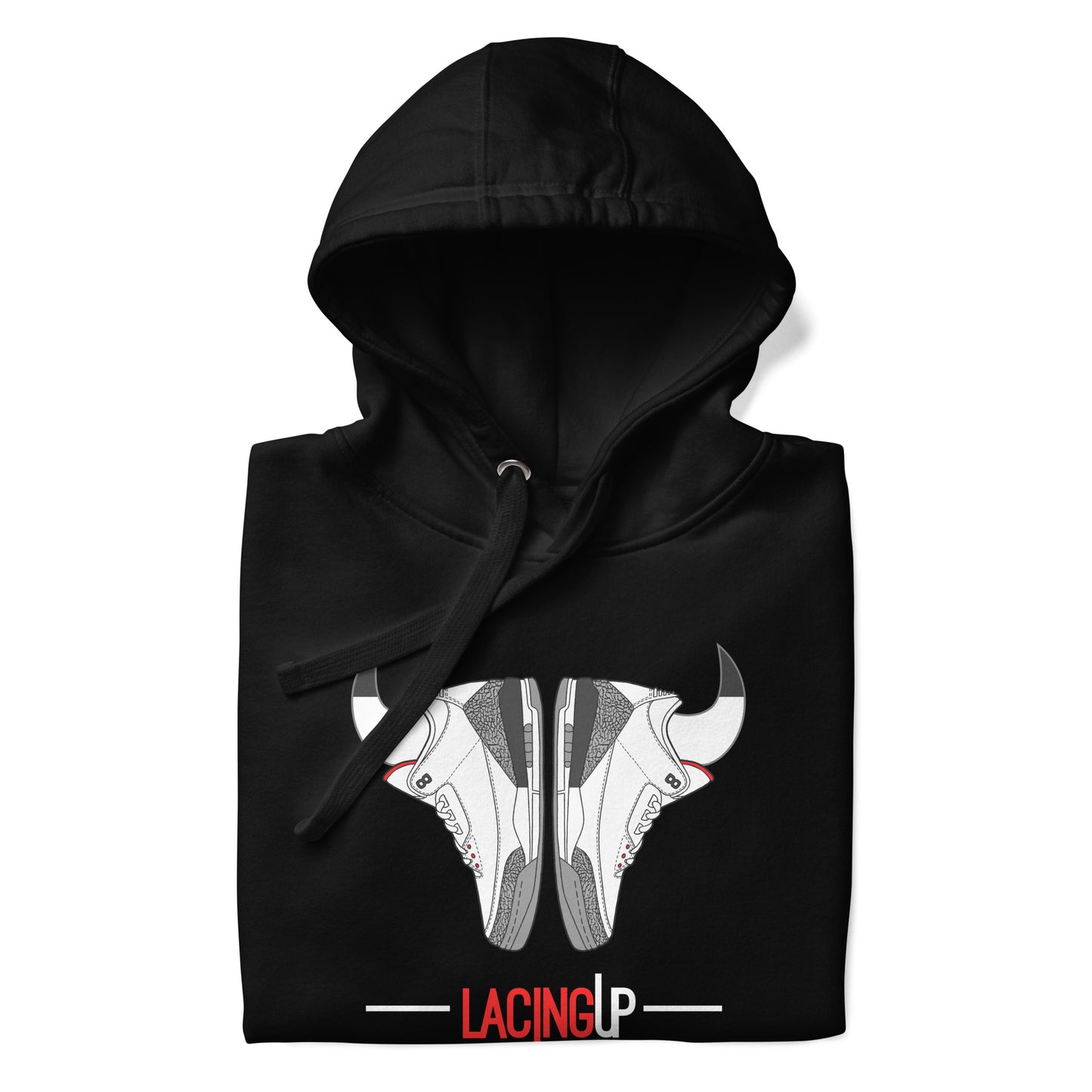 Jordan 3 Grey Cement horns black Hoodie