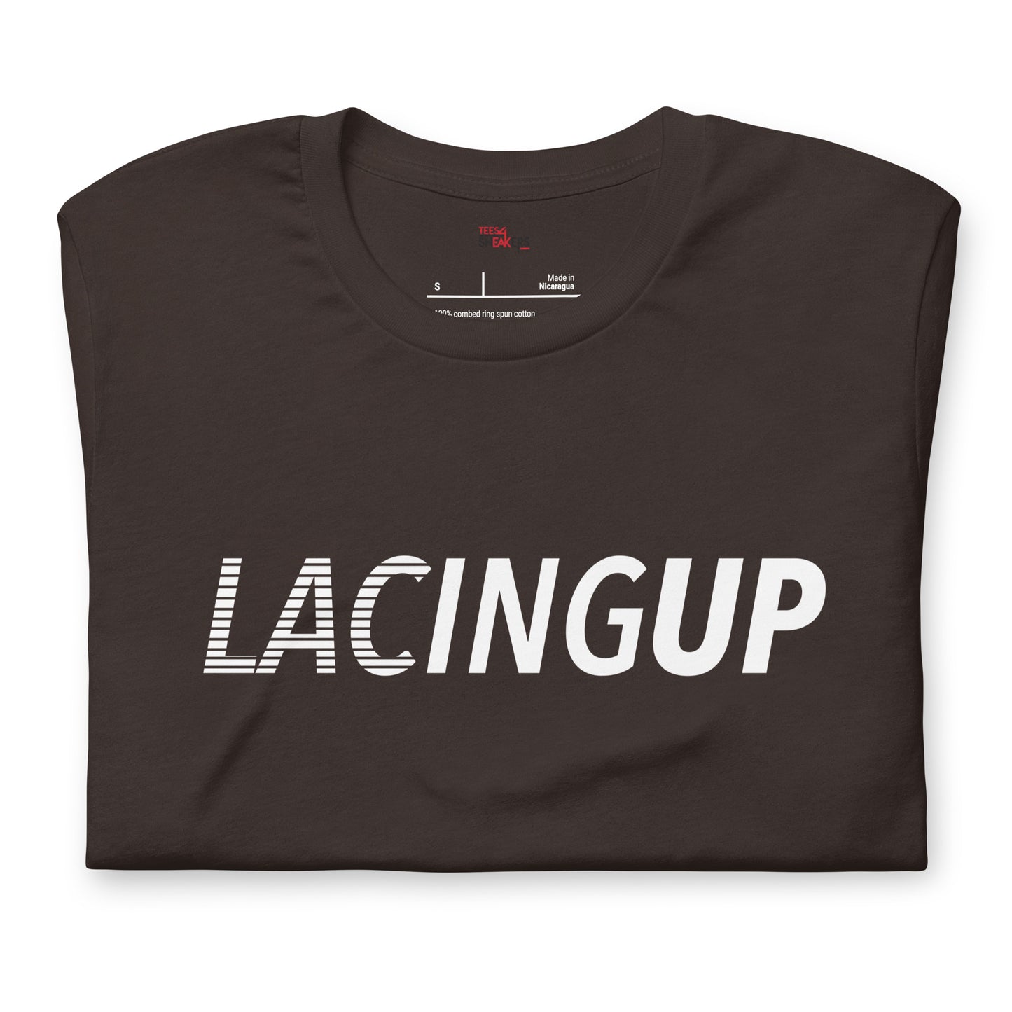 Jordan 1 low mocha lacing up brown t-shirt