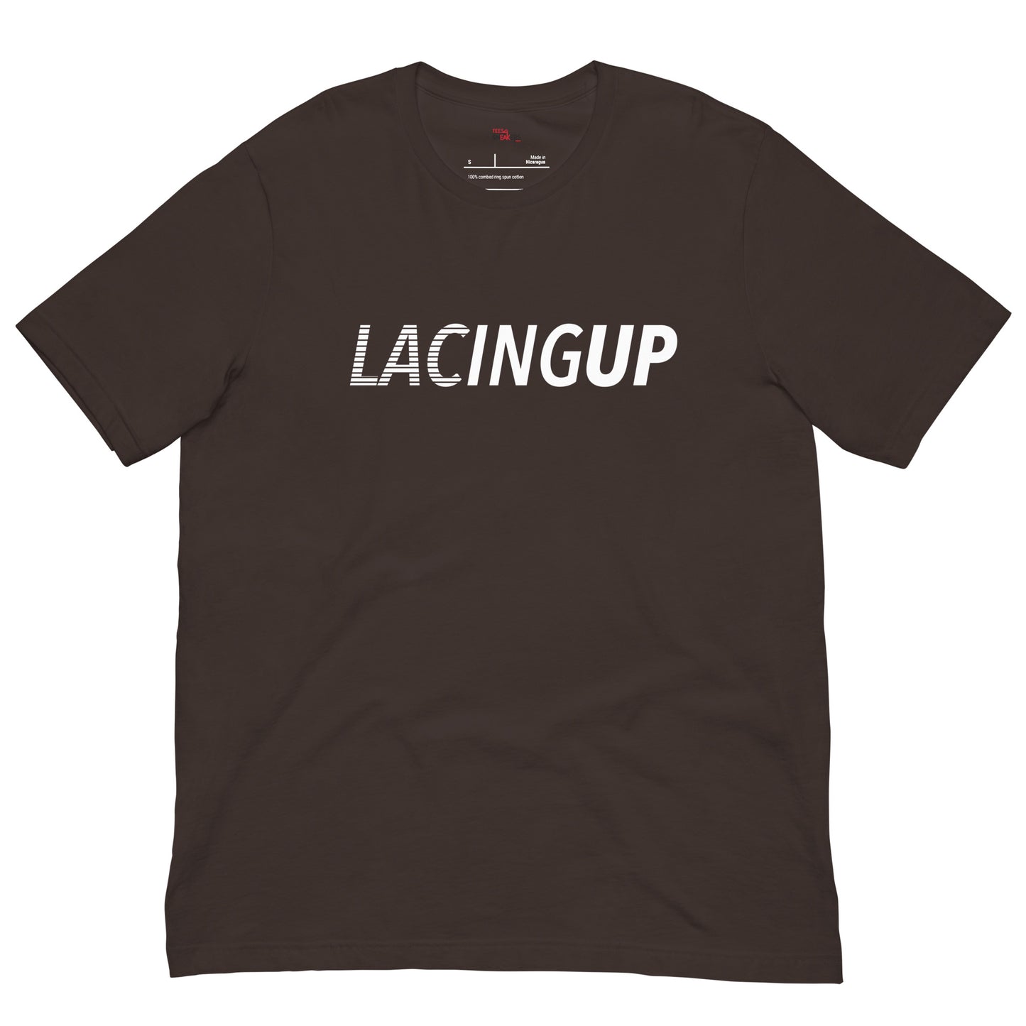 Jordan 1 low mocha lacing up brown t-shirt